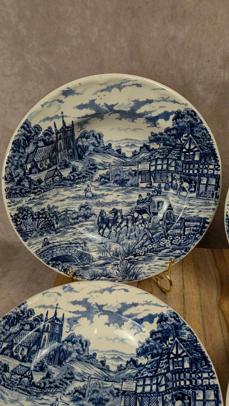Lot de 6 assiettes creuses Castellania bleu vintage – photo 7